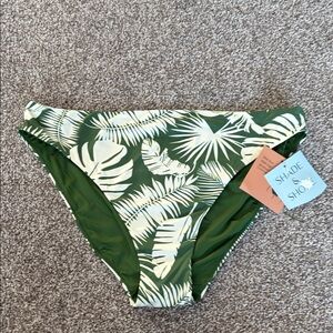 Shade & Shore Tropical Leaf Bikini Bottom